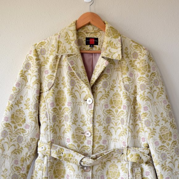 Gold and Pink Floral Tapestry Coat Vintage Size XL - Picture 2 of 10